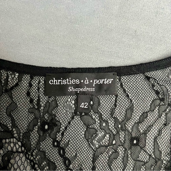 €345 CHRISTIES A PORTER Black Lace Top Blouse Size 42/S Partly Lined - Picture 6 of 6